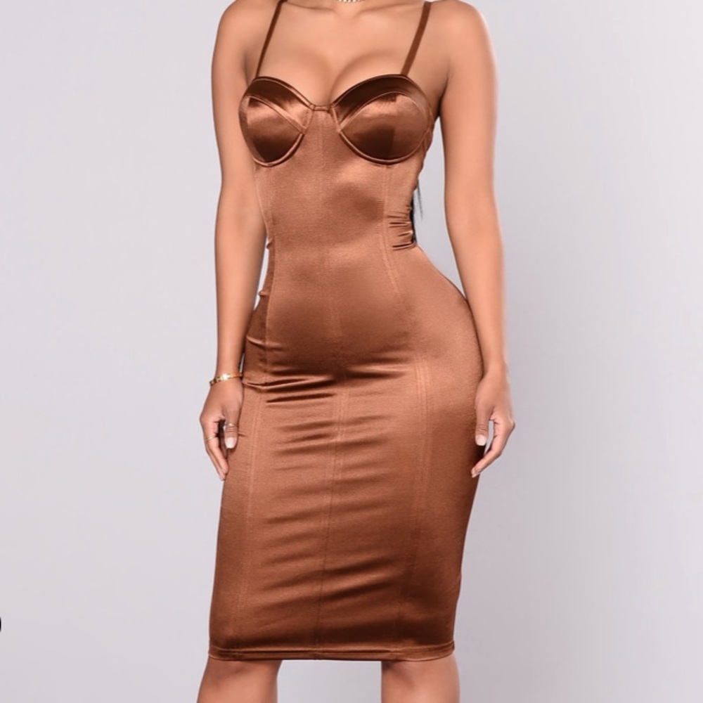 Fashionova Satin Chocolate dress!